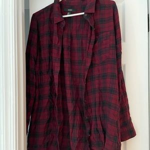 Forever 21 Long Plaid Shirt